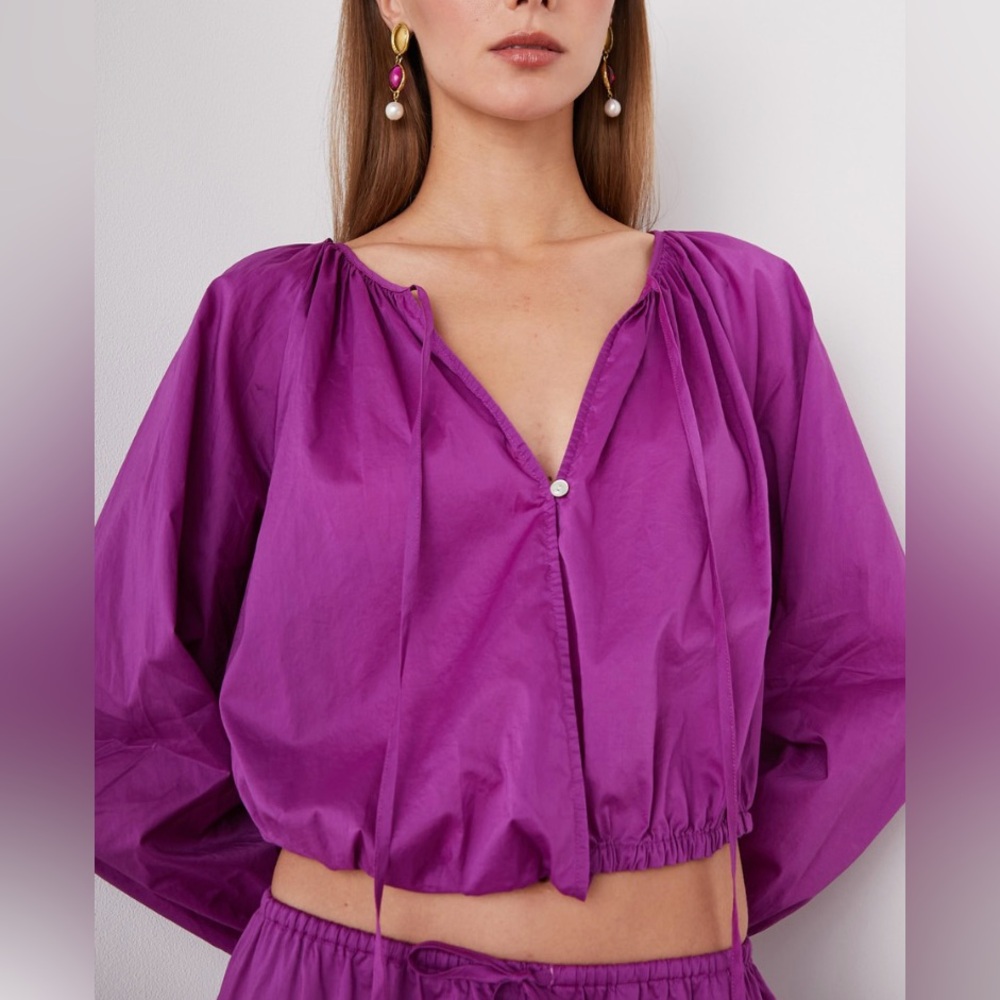 NWT Rails Katia Blouse Top in Berry Size Medium - Retail $168 - Picture 3 of 9
